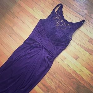 Long Plum Bridesmaid Dress